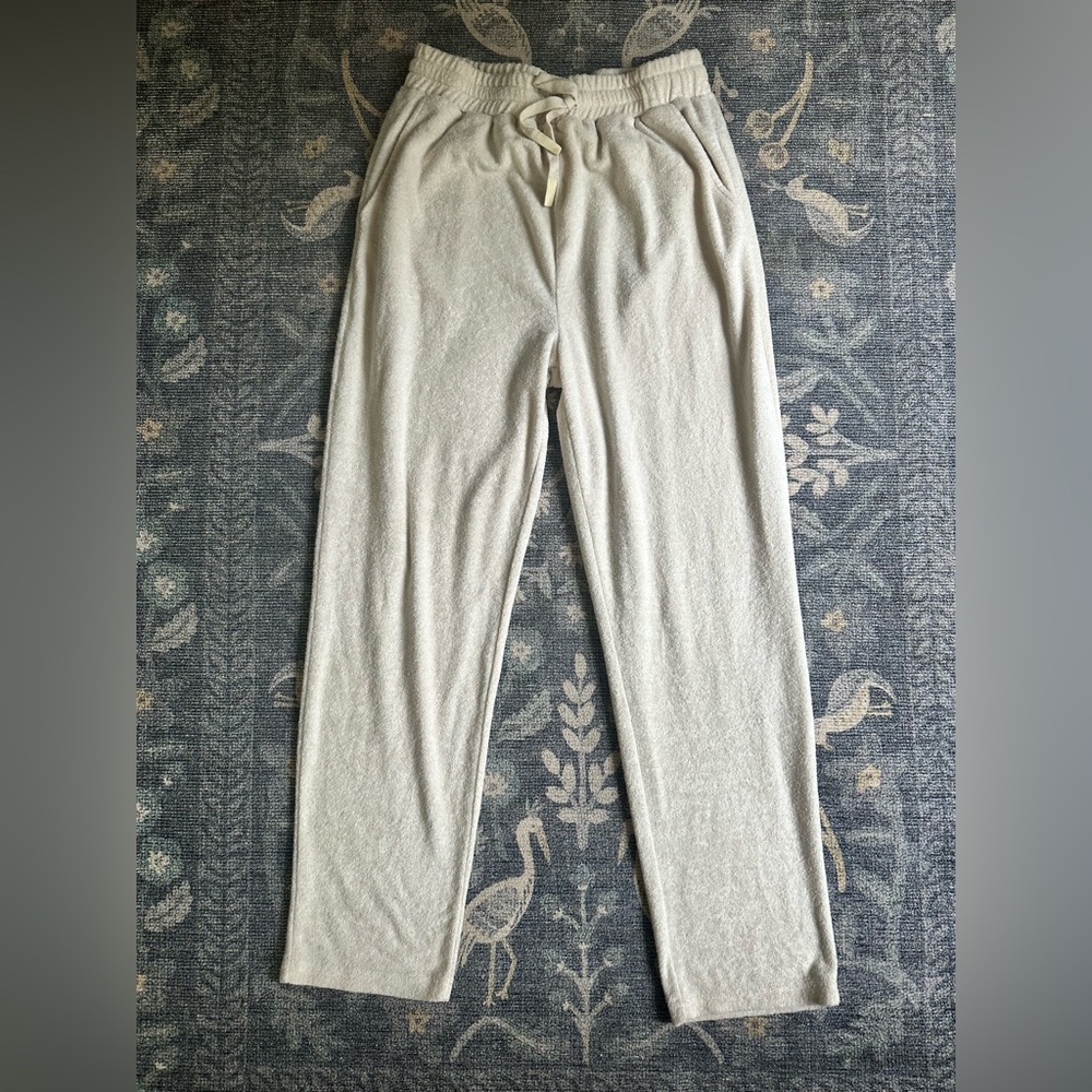 Mod Ref Cream Textured Terry cloth Lounge Pants